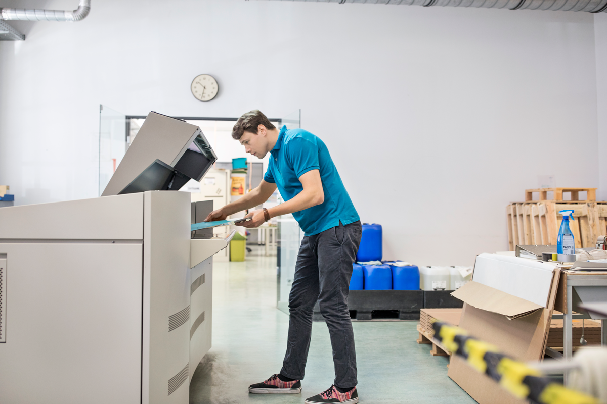 Inmate submitting a form